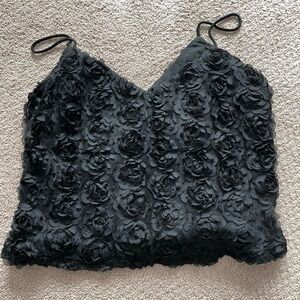 Lulus Elegant Black Floral Women's Top, size M